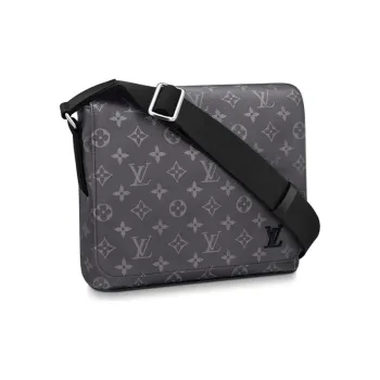 LOUIS VUITTON District Eclipse Canvas With Cow Leather Messenger Bag, Crossbody Bag, Shoulder Bag Men's Black Gray