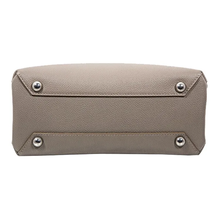 Burberry The Banner Series Cow Leather Handbag Shoulder Bag Small Size Women's Gray-4