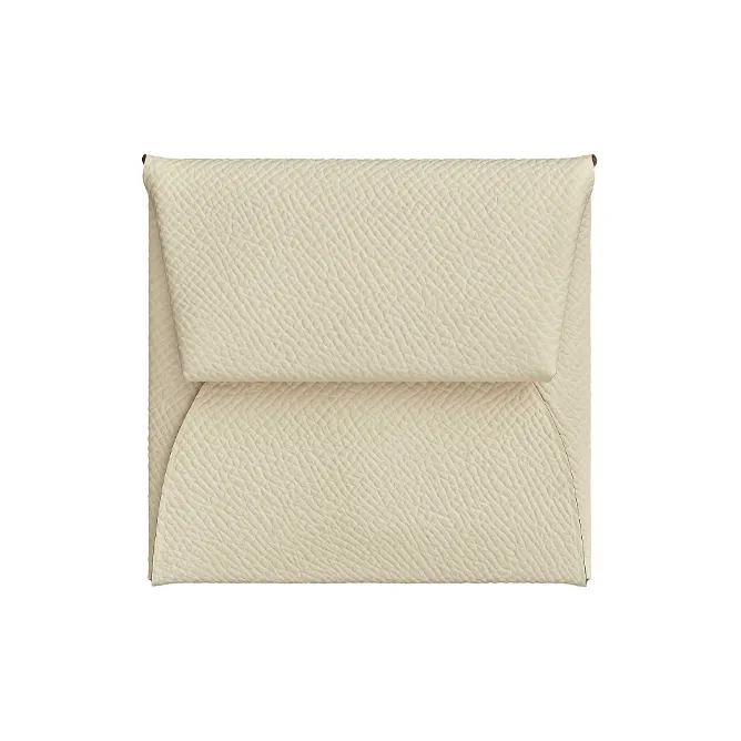 HERMES Bastia Cow Leather Wallet Women's Sesame-Colored-0