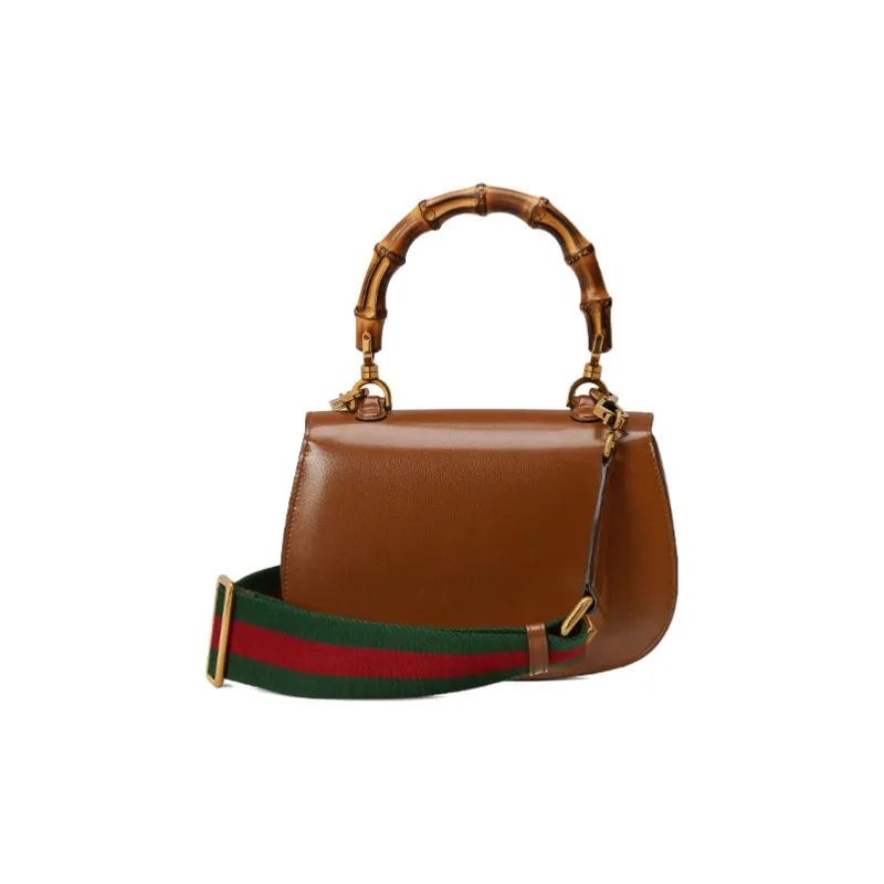 GUCCI Leather Shoulder Bag, Crossbody Bag, Handbag Trumpets Women's Brown-2