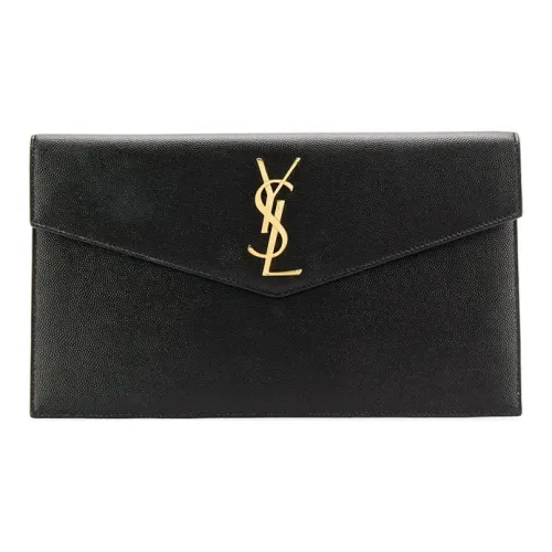 SAINT LAURENT Uptown Pouch Grain De Poudre Black