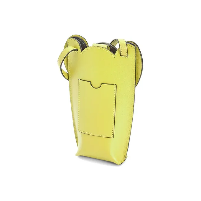 LOEWE Cow Leather Crossbody Bags Cell Phone Pouch Women's Lemon-2