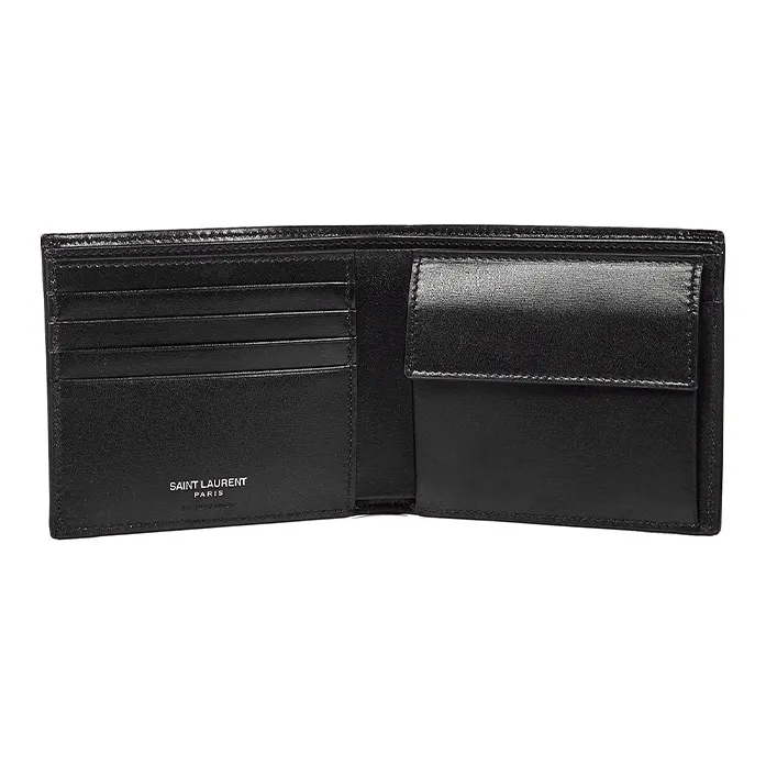 SAINT LAURENT East West Bifold Wallet Black-2