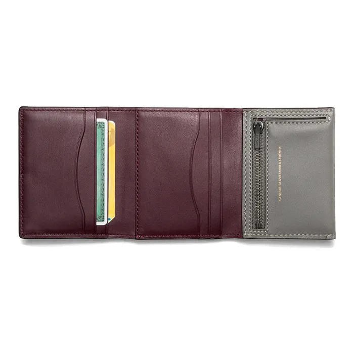 COACH Trifold Wallet Chrome Tanned Leather Wallet Small Size Unisex Gray-1