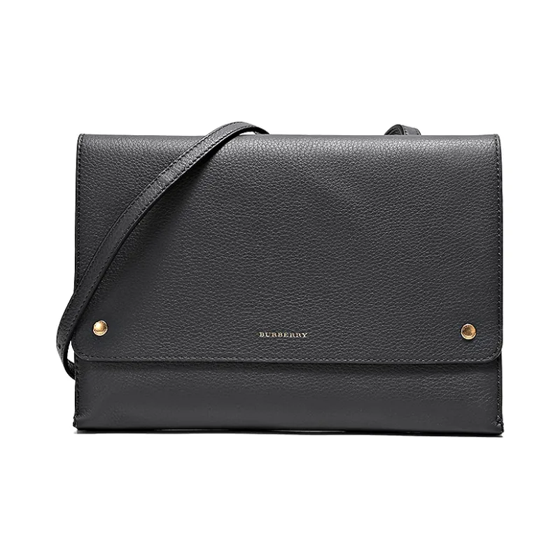 Burberry Leather Envelope Bag Shoulder Bag Crossbody Bag Women's Charcoal Gray-0