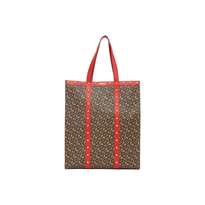 Burberry Canvas Tote Bag Shopping Bag Handbag Unisex Red-0