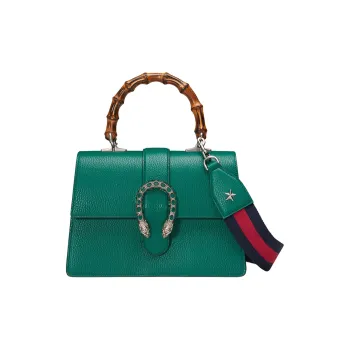 GUCCI Dionysus Leather Shoulder Bag Crossbody Bag Handbag Medium Size Women's Green