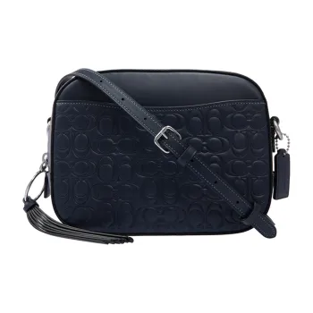 COACH Camera Leather Shoulder Bag Women's Black