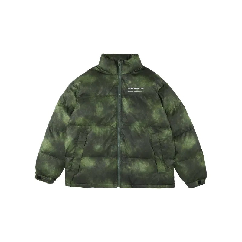FPA Camouflage Letters Stand Collar Loose Fit Thickened Puffer Jacket Unisex-6