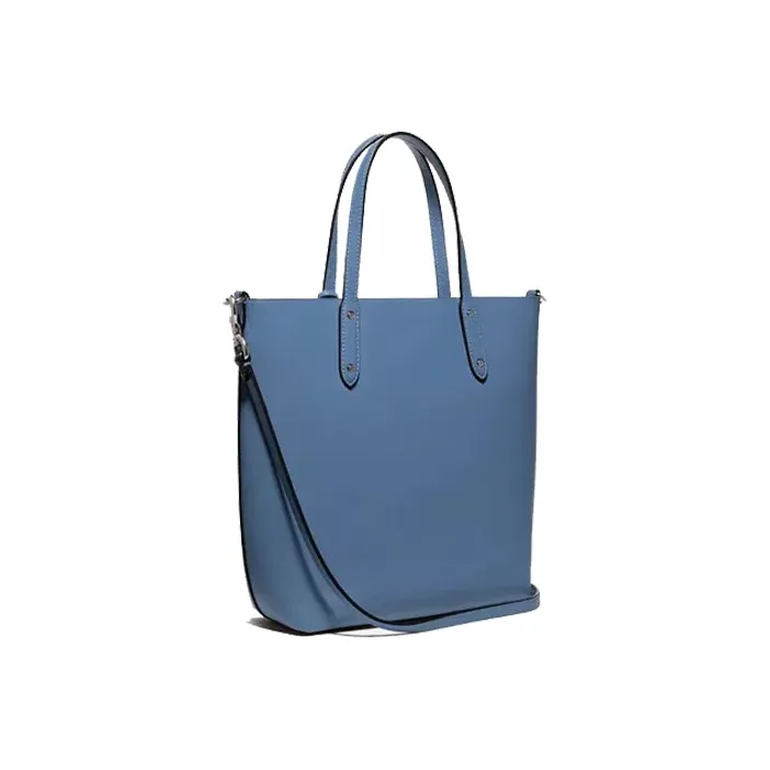 COACH Central Cow Leather Tote Bag Shopping Bag Handbag Shoulder Bag Crossbody Bag Medium Size Women's Blue-2