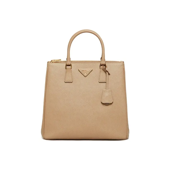 PRADA Saffiano Leather Shoulder Bag Crossbody Bag Handbags Women's Cameo Brown Beige-0