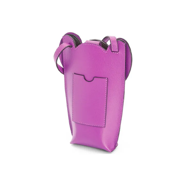 LOEWE Elephant Pocket Calfskin Cell Phone Pouch Women's Bright Purple-1