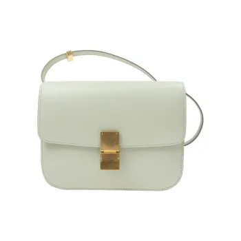 CELINE Classic Bo Calfskin Tofu Bag Small Square Bag Handbag Crossbody Bag Shoulder Bag Medium Size Women's Light Green