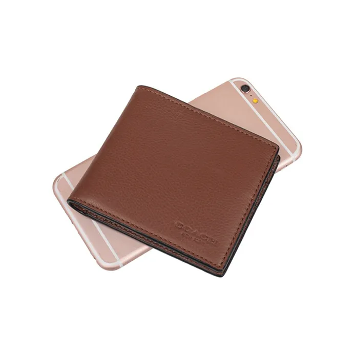 COACH Billfold Wallet Leather Wallet Regular Men's Brown-3