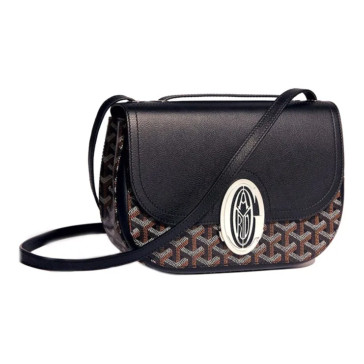 GOYARD 233 Canvas With Leather Shoulder Bag Crossbody Bag Regular Black-1
