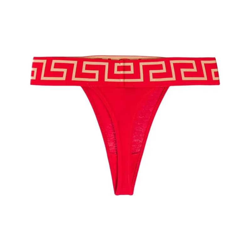 VERSACE Classic Greca Border Thong 'Red'-1