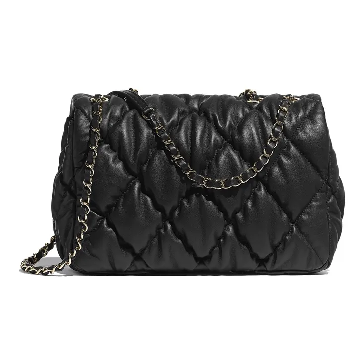 CHANEL Classic Flap CF Calfskin Black Gold Flap Bag, Chain Bag, Crossbody Bag, Shoulder Bag Women's Black-1