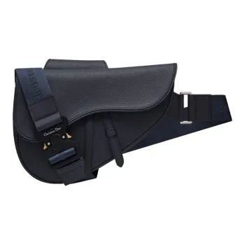 DIOR Saddle Grained Calfskin Saddle Bag Shoulder Bag Crossbody Bag Unisex Navy