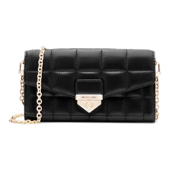 MICHAEL KORS Soho Sheepskin Artificial Leather Fabric Shoulder Bag Crossbody Bag Large Size Women's Black