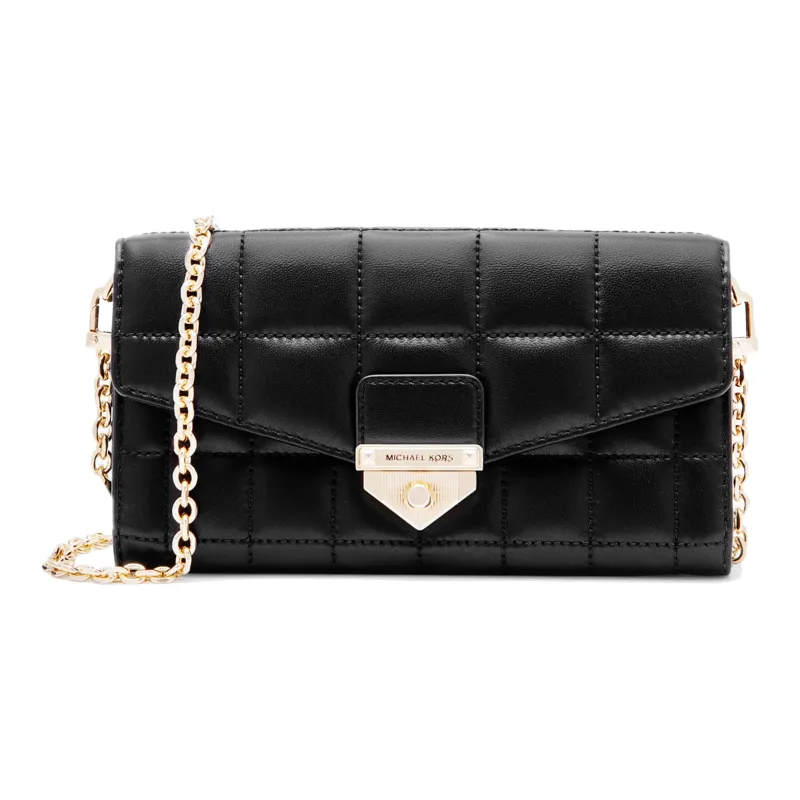 MICHAEL KORS Soho Sheepskin, Artificial Leather, Fabric Shoulder Bags Tubas Women's Black-0