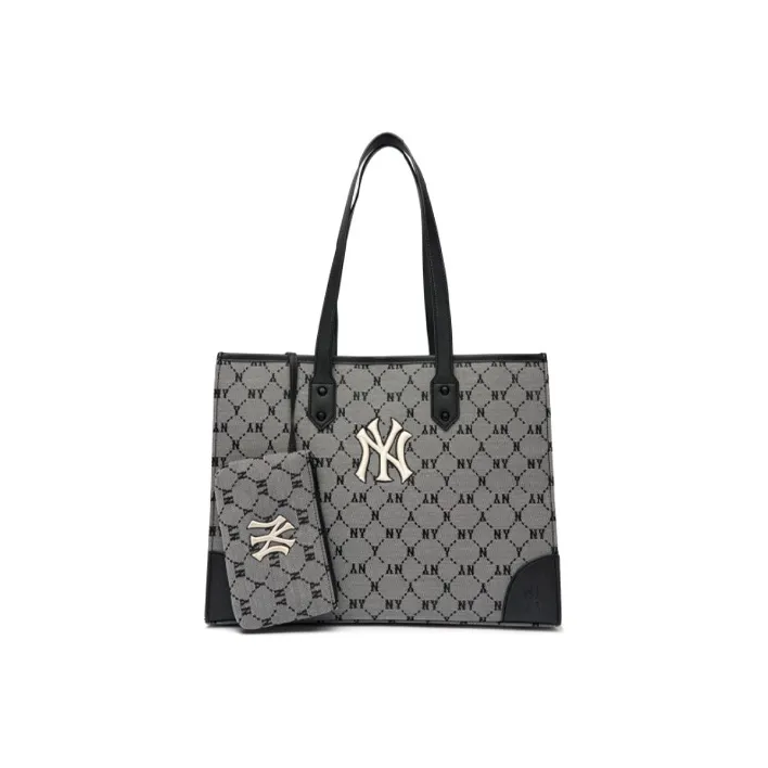 MLB Monogram Collection Polyester Tote Bag Shopping Bag Shoulder Bag Handbag Regular Unisex Gray-0