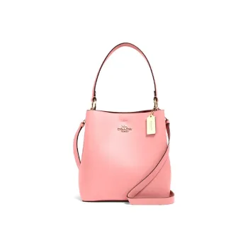 COACH Town Cowhide Leather One Shoulder Crossbody Bucket Bag, Handbag Medium Size Women's Pink