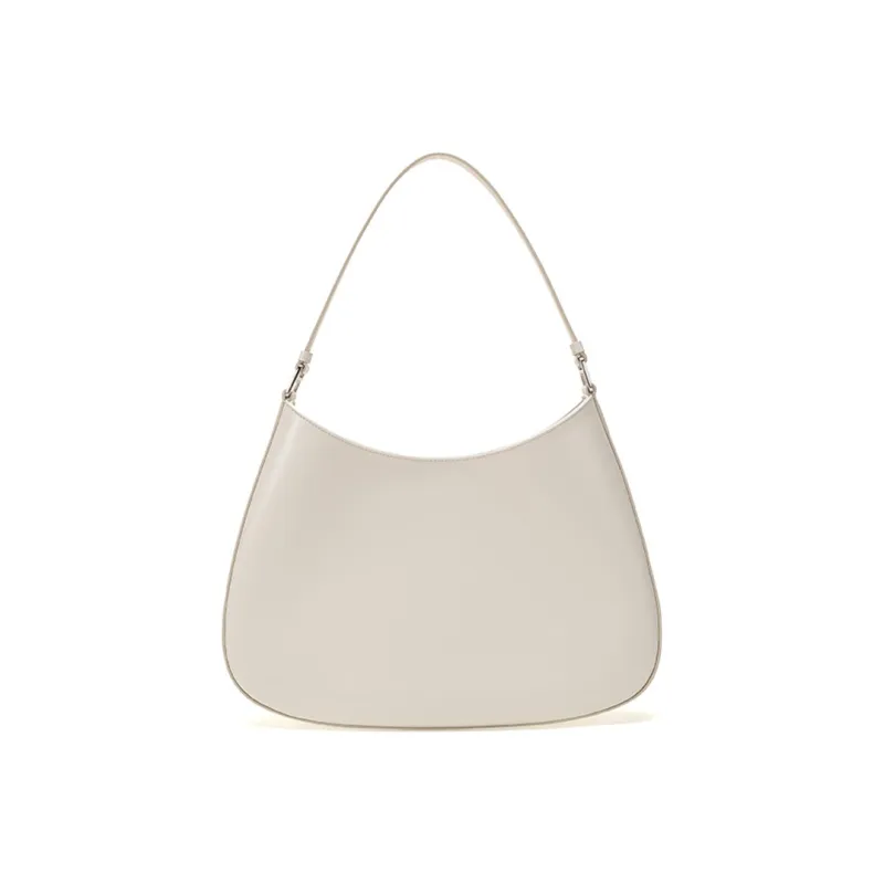 PRADA Cleo Leather Crescent Bag Shoulder Bag Regular Women's White-3
