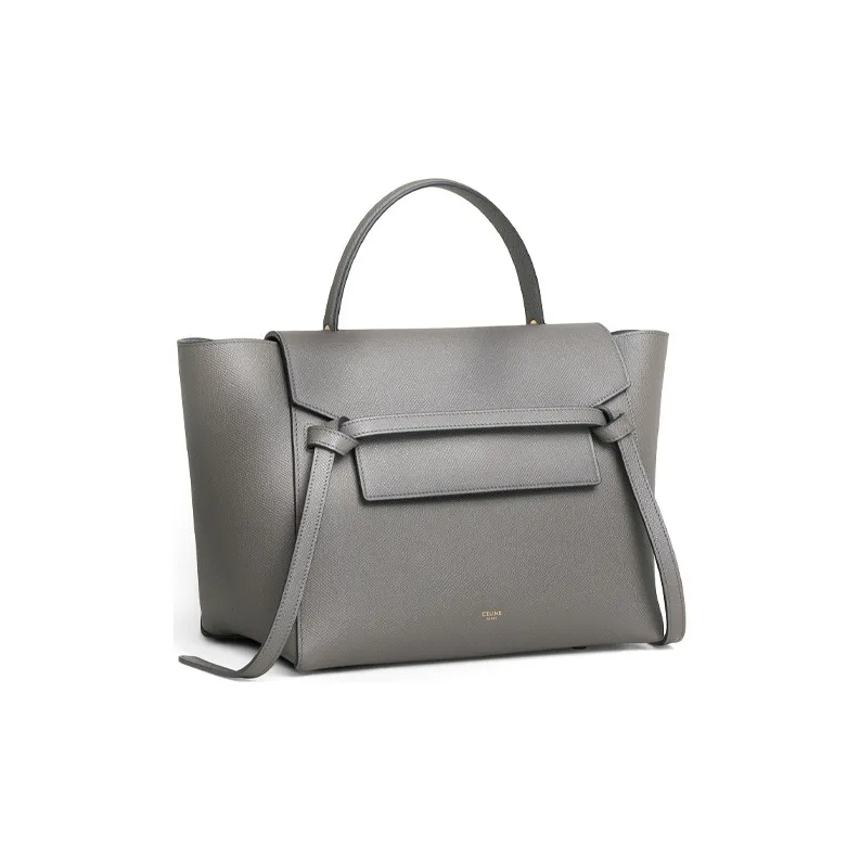CELINE Grained Calfskin Catfish Bag, Portable Crossbody Bag, Shoulder Bag Mini Women's Gray-1