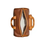 COACH Duffle Smooth Leather Handbag Shoulder Bag Crossbody Bag Travel Bag Large Size Women's Caramel Brown