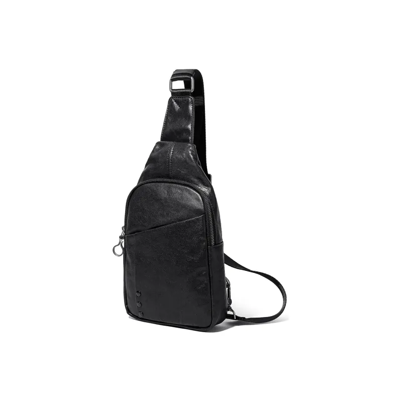 Ace Paul Top Grain Cow Leather Shoulder Bag Crossbody Bag Sling Bags Regular Men's Black-1