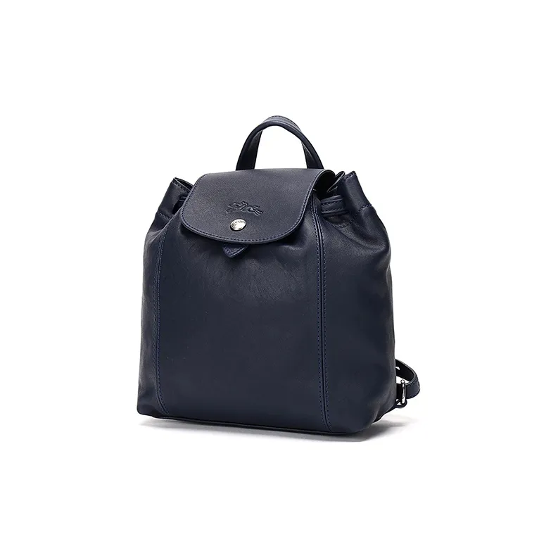 LONGCHAMP Le Pliage Cuir Sheepskin Backpack Mini Women's Marine Blue-1