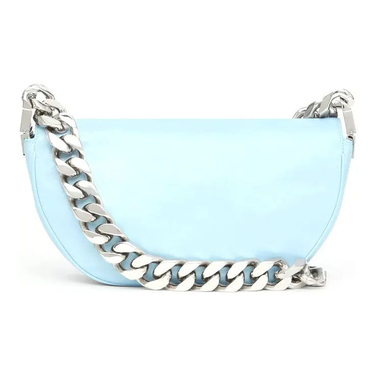 Burberry Sheepskin Shoulder Bag Crescent Bag Handbag Shoulder Bag Women's Light Blue-3