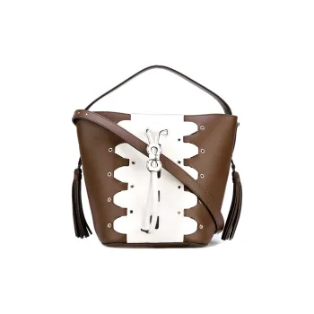 Furla Vittoria Cow Leather Shoulder Bag, Crossbody Bag, Handbag Women's Brown, White & Multicolor
