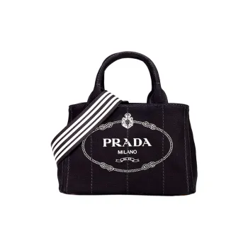 PRADA Canvas One Shoulder Crossbody Canvas Bag, Handbag Women's Black
