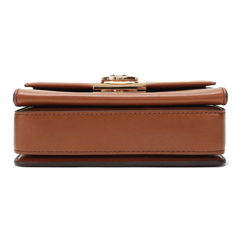 MICHAEL KORS Solid Color Leather Crossbody Bag Mini Women's Leather Brown-4