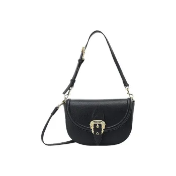 VERSACE JEANS COUTURE Leather Handbag Shoulder Bag Crossbody Bag Women's Black