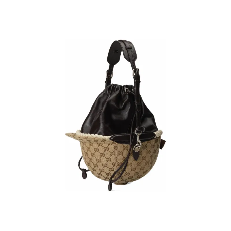 GUCCI Leather Bucket Bags Handbags Shoulder Bags Small Size Women's Ebony/Black-6
