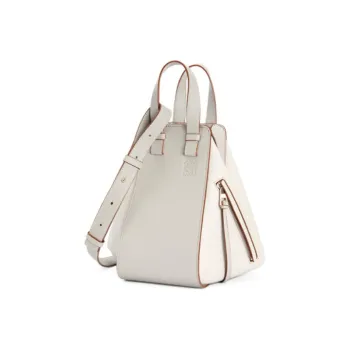 LOEWE Hammock Classic Cow Leather Hammock Bag Shoulder Bag Crossbody Bag Handbag Small Size Women's White