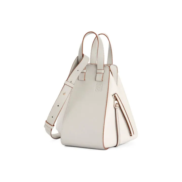 LOEWE Hammock Classic Cow Leather Hammock Bag Shoulder Bag Crossbody Bag Handbag Small Size Women's White-0