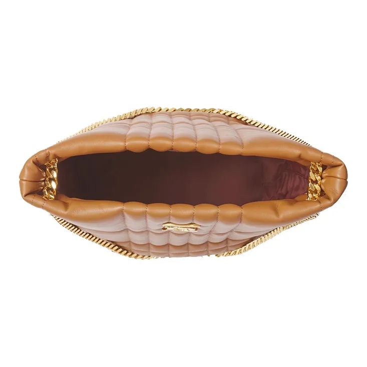 Burberry Quilted Leather Small Lola Bucket Bag Maple Brown/Gold tone-4