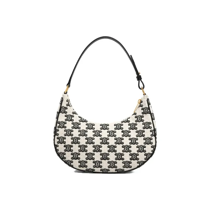CELINE Cow Leather Handbag One Shoulder Bag Women's Black-0