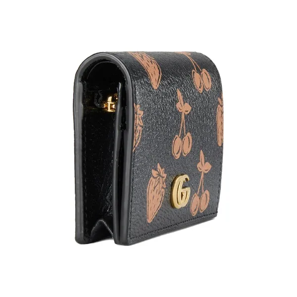 GUCCI GG Marmont Leather Card Holder, Wallet Regular Women's Black-2