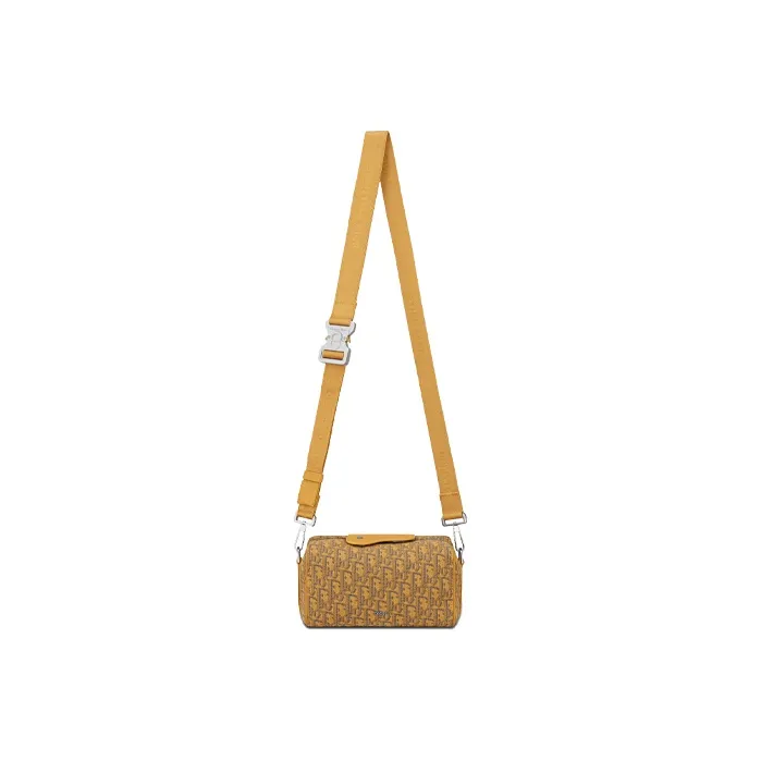 DIOR Lingot Cow Leather Cylinder Bag, Handbag, Shoulder Bag, Crossbody Bag Regular Men's Gold-3