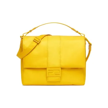 FENDI Baguette Nylon Messenger Bag, Baguette Bag, Handbag, Shoulder Bag, Crossbody Bag Large Size Men's Yellow