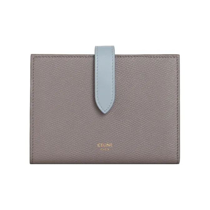 CELINE Grained Calfskin Wallet Medium Size Women's Egg Stone Gray/Mineral Stone Color-0
