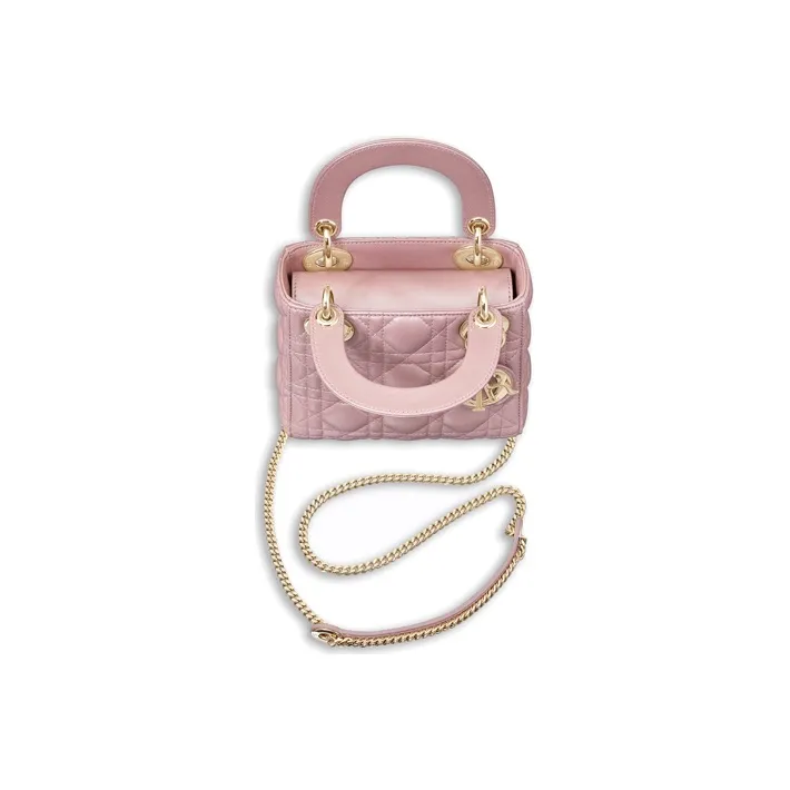 DIOR Lady Dior Sheepskin Dior Bag Shoulder Bag Crossbody Bag Handbag Mini Women's Lotus Pink/Candy Color-2