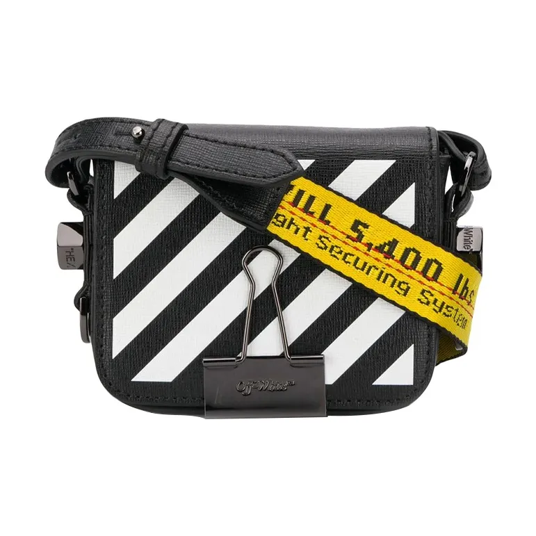OFF WHITE Diag Flap Bag Baby Black/Yellow-0