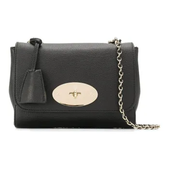 Mulberry Lily Leather One Shoulder Handbags Medium Size Women's Black