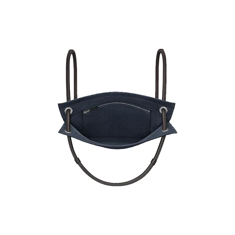 HERMES Aline Canvas With Swift Calfskin And Cotton One Shoulder Crossbody Backpack Unisex Navy/Ebene Navy/Ebony-2