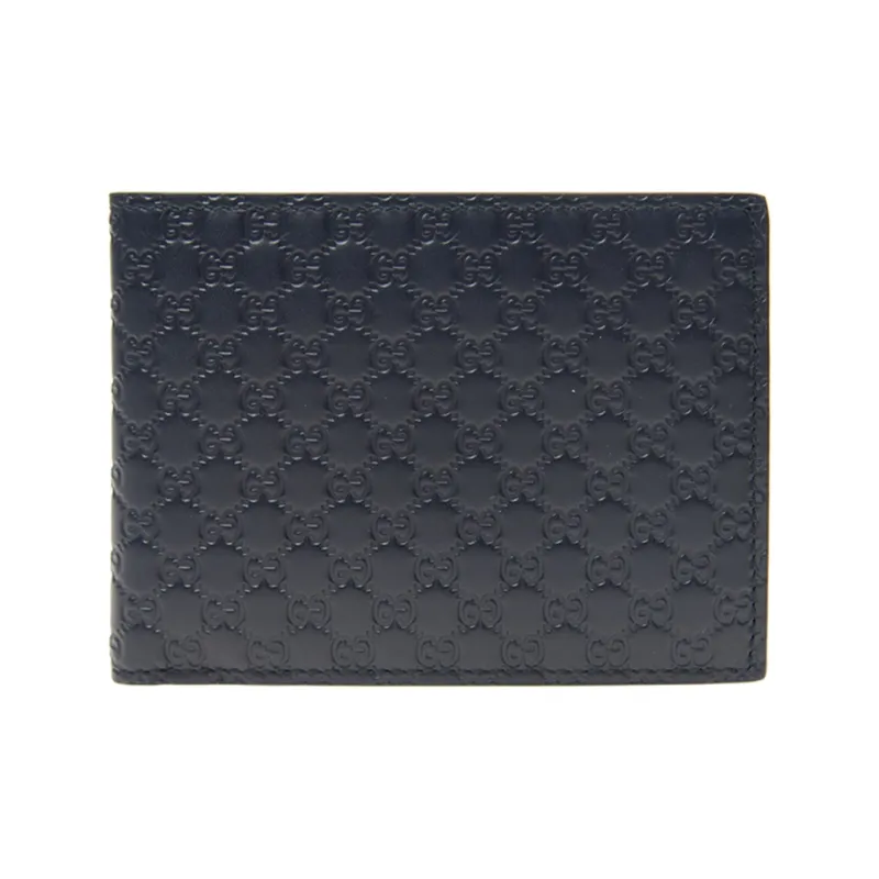 GUCCI Cow Leather Wallet Men's Blue/Navy Blue-0